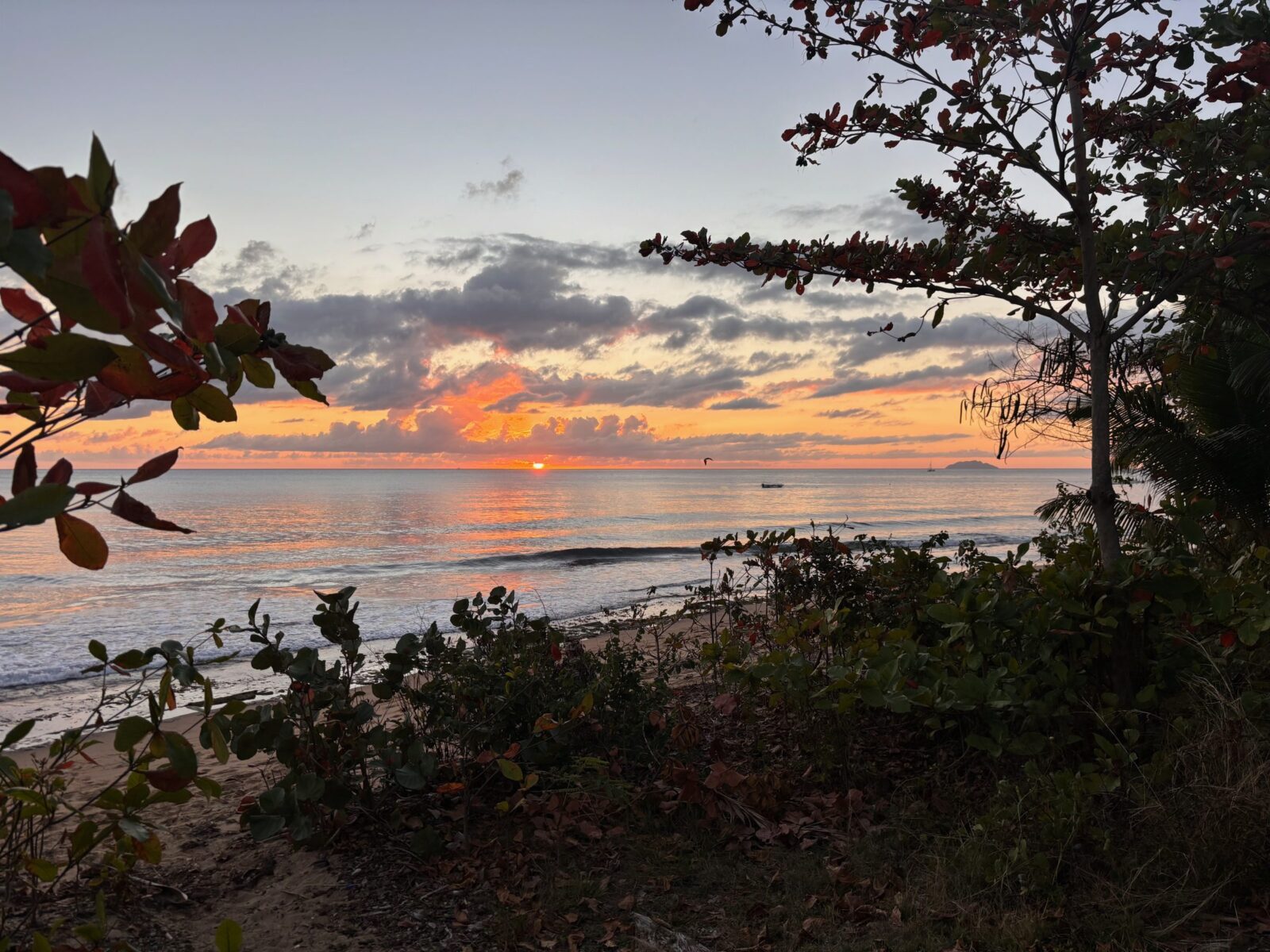 The beach beside the Rincón boat ramp at sunset